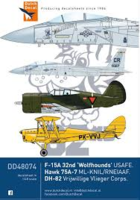 Dutch Decal F-15A Wolfhounds,Hawk 74A-7,DH-82 1:48