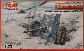 ICM	3,7cm Pak 36 WWII German Anti-tank Gun	 1:72