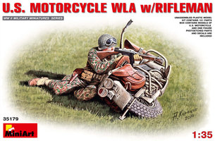 Miniart   Motorcycle WLA w/Rifleman 1:35