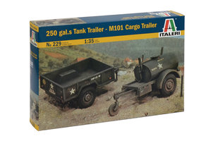 Italeri 250 gal Tank Trailer-M101 Cargo Trailer 1:35